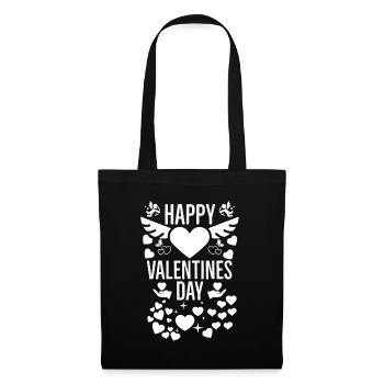 La Saint-Valentin, la Saint-Valentin, la Saint-Valentin - Sac en tissu - noir - Devant
