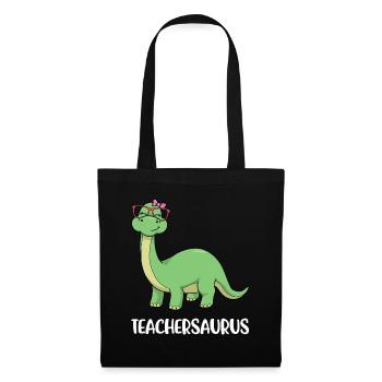 Dinosaur Teacher Teaching Funny Gift - Tote Bag - black - Front
