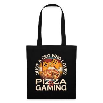 Nur ein CEO, der Gaming und Pizza liebt - Stoffbeutel - Schwarz - Vorne