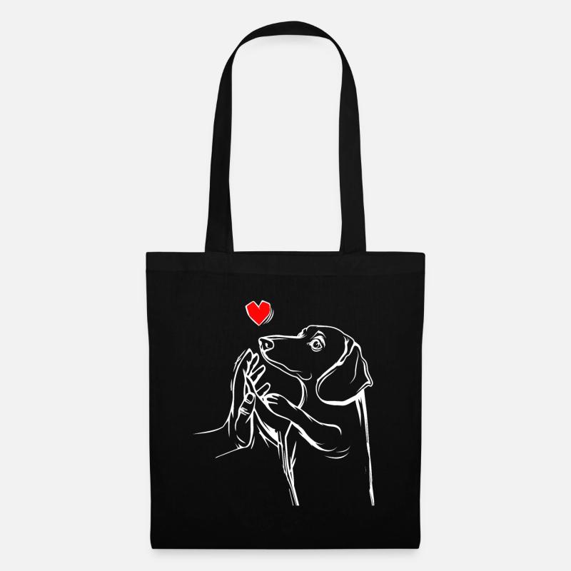 Dackel Liebe Hundehalter Geschenkidee - Stoffbeutel - Schwarz