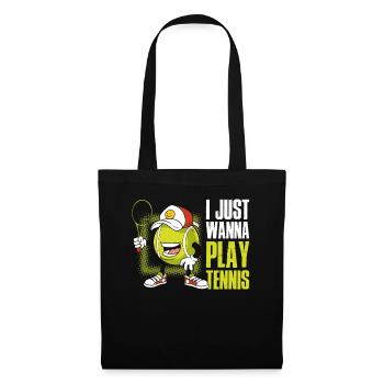 Tennis Tennis Player Sport cadeau drôle - Sac en tissu - noir - Devant