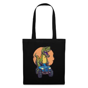 T Rex Riding Quad Bike - Funny Trex Dinosaur Rider - Tote Bag - black - Front