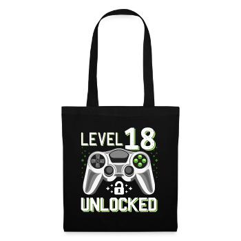 18th Birthday Level 18 Gamer Gift - Tote Bag - black - Front
