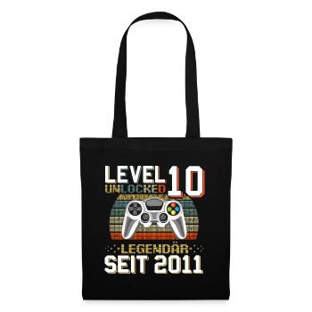 10th Birthday Gamer Level 10 Unlocked - Tote Bag - black - Front