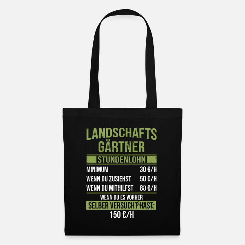 Garten Galabau Gärtner - Stoffbeutel - Schwarz