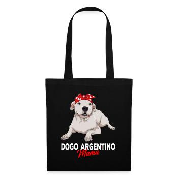 Dogo Argentino Chien Maman Dame - Sac en tissu - noir - Devant