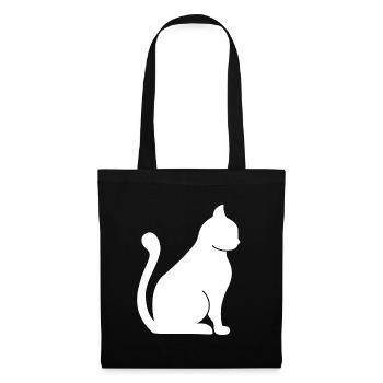Katze Kater Katzen - Stoffbeutel - Schwarz - Vorne