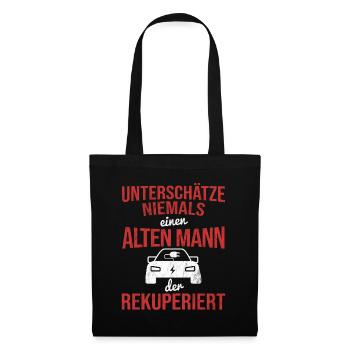 Elektroauto Auto E-Auto - Stoffbeutel - Schwarz - Vorne