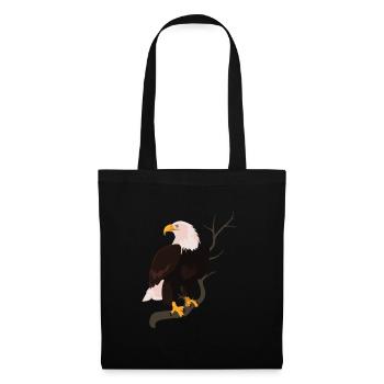 Weißkopfseeadler Vogel Falke Habicht Bussard Natur - Stoffbeutel - Schwarz - Vorne