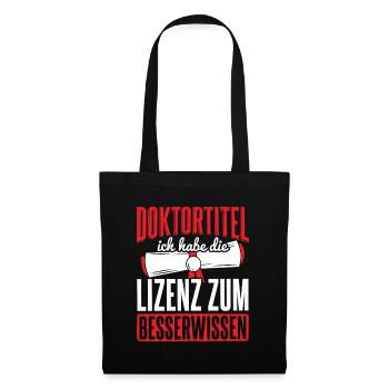 Doktor Doktortitel Doktorand - Stoffbeutel - Schwarz - Vorne