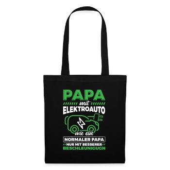 Elektroauto Auto E-Auto - Stoffbeutel - Schwarz - Vorne