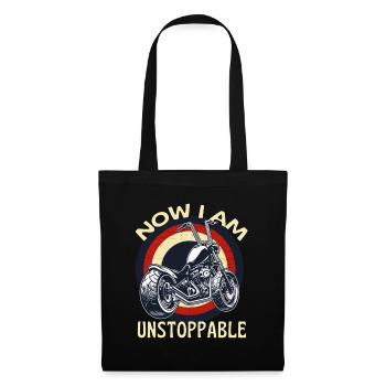 Now I Am Unstoppable Motorcycle Retro - Tote Bag - black - Front