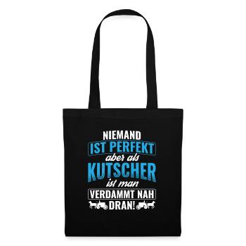 Kutsche Kutscher - Stoffbeutel - Schwarz - Vorne