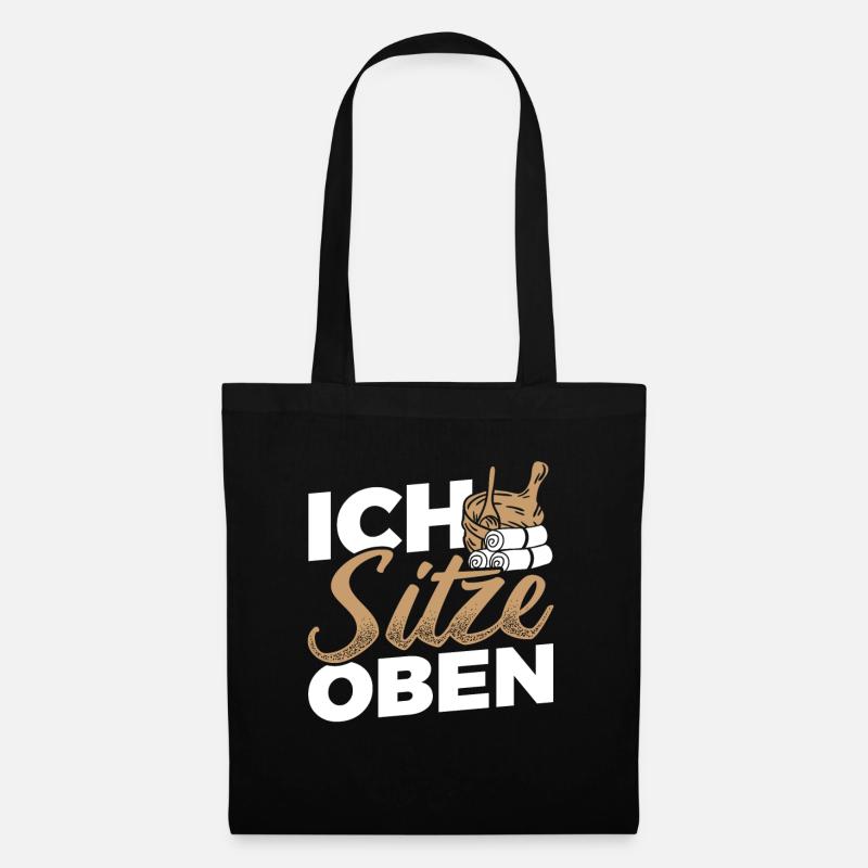 Geschenkidee Saunieren Sauna - Stoffbeutel - Schwarz