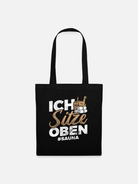 Sauna Saunieren Geschenkidee - Stoffbeutel - Schwarz