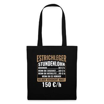 Estrich Estrichleger - Stoffbeutel - Schwarz - Vorne