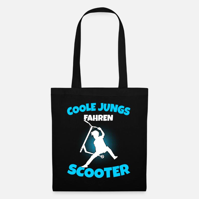 Coole Jungs fahren Scooter Stunt Roller - Stoffbeutel - Schwarz