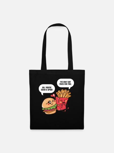 Burger And Fries Burger Gift - Tote Bag - black