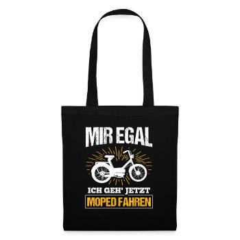 Geschenk Mofa Moped - Stoffbeutel - Schwarz - Vorne