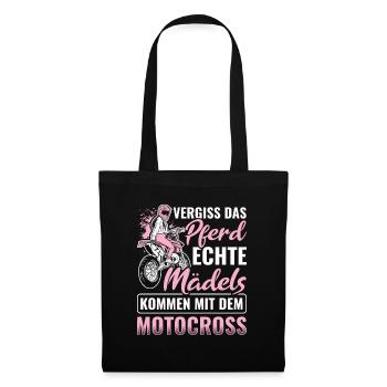 Motorrad Biker Motocross - Stoffbeutel - Schwarz - Vorne