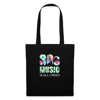 80er Jahre Musik ist alles, was ich achtziger Jahre Retro - Stoffbeutel - Schwarz - Vorne