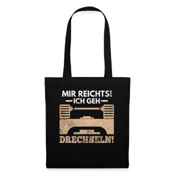 Drechseln Drechsler Drehen - Stoffbeutel - Schwarz - Vorne