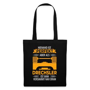 Drechsler Drehen Drechseln - Stoffbeutel - Schwarz - Vorne