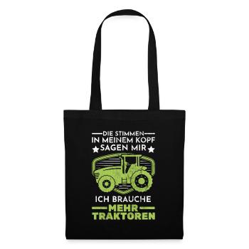 Traktor Landwirtschaft - Stoffbeutel - Schwarz - Vorne