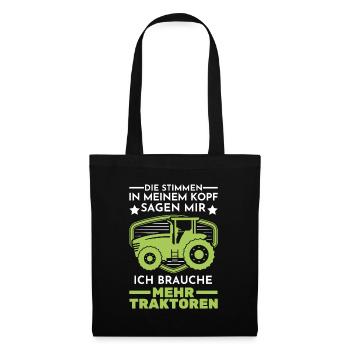 Landwirtschaft Traktor Bauer - Stoffbeutel - Schwarz - Vorne