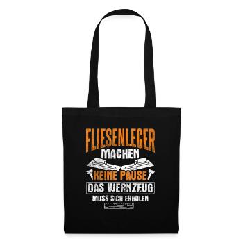 Fliesenleger - Stoffbeutel - Schwarz - Vorne