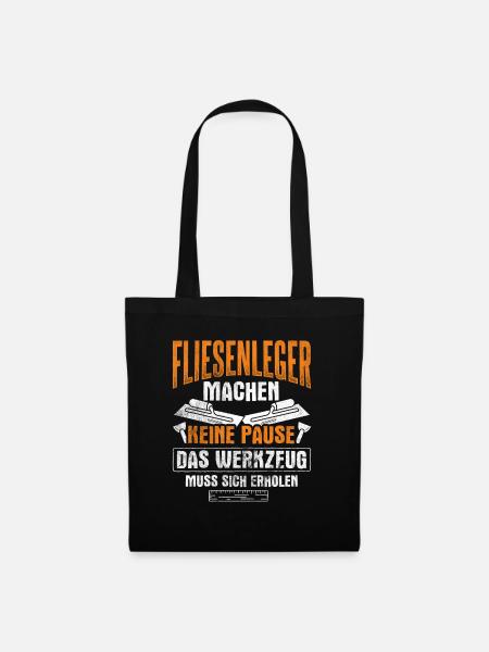 Fliesenleger - Stoffbeutel - Schwarz