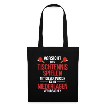 Geschenk Tischtennisschläger - Stoffbeutel - Schwarz - Vorne