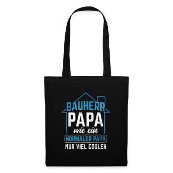 Bauherr Papa Viel Cooler Richtfest Hausbau Bauherr - Stoffbeutel - Schwarz - Vorne