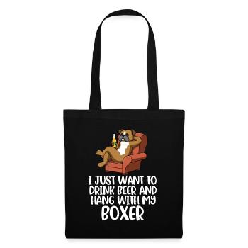 Beer And Boxer Boxer Dog Gift - Tote Bag - black - Front