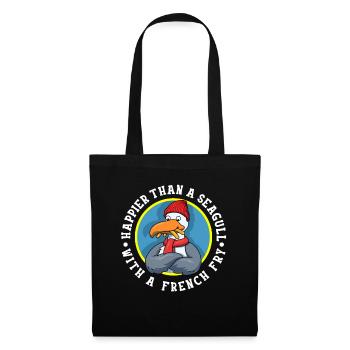 Seagull With A French Fry French Fries Gift - Tote Bag - black - Front