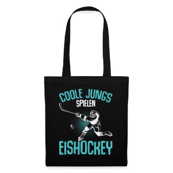 Coole Jungs spielen Eishockey Hockey - Stoffbeutel - Schwarz - Vorne