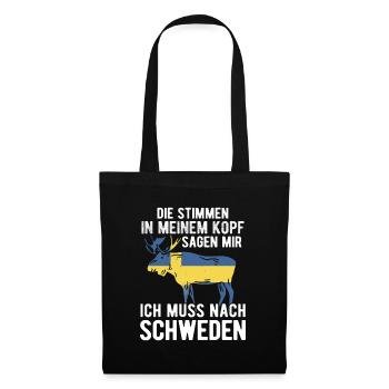 Schweden Skandinavien - Stoffbeutel - Schwarz - Vorne