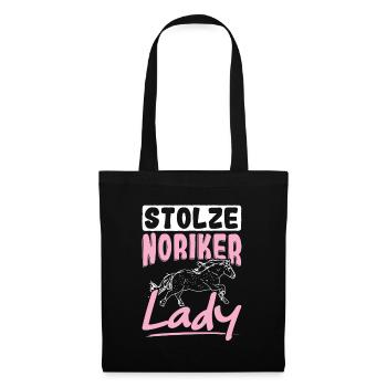 Stolze Noriker Lady Pferde Reiterin Noriker - Stoffbeutel - Schwarz - Vorne