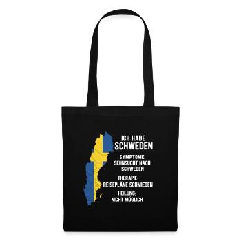 Schweden Skandinavien - Stoffbeutel - Schwarz - Vorne