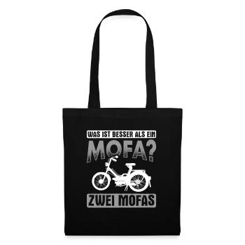 Mofa Moped Geschenk - Stoffbeutel - Schwarz - Vorne