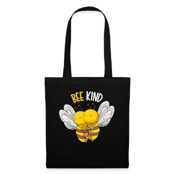Bee Kind Bienen Kinder Mädchen - Stoffbeutel - Schwarz - Vorne