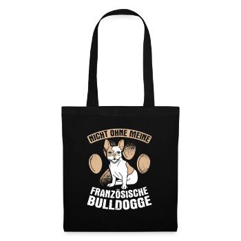 Bouledogue français Bouledogues français - Sac en tissu - noir - Devant