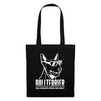 Bullterrier Hunde - Stoffbeutel - Schwarz - Vorne