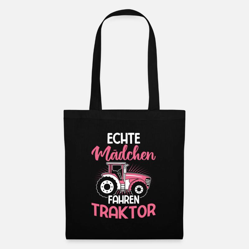 Traktor Landwirtschaft Bauer - Stoffbeutel - Schwarz