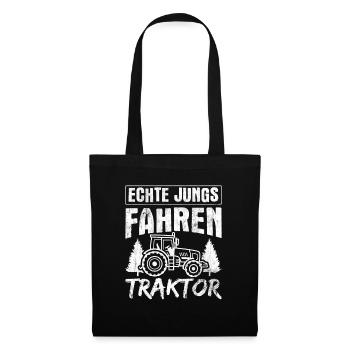Echte Jungs Fahren Traktor Bauer Landwirt Traktor - Stoffbeutel - Schwarz - Vorne