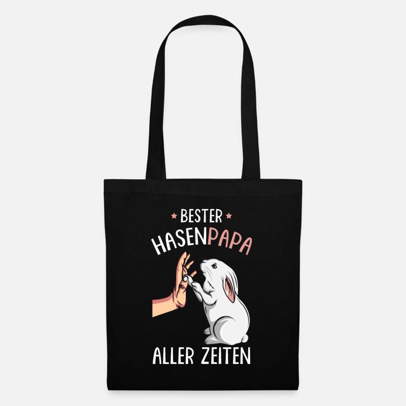 Bester Hasen Papa aller Zeiten Hase - Stoffbeutel - Schwarz