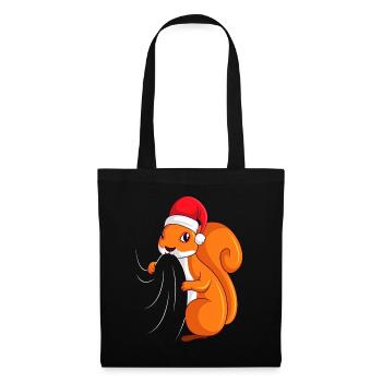 Eichhörnchen Weihnachten Kinder Damen - Stoffbeutel - Schwarz - Vorne