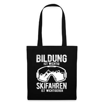 Ski Skiing Gift - Stoffbeutel - Schwarz - Vorne