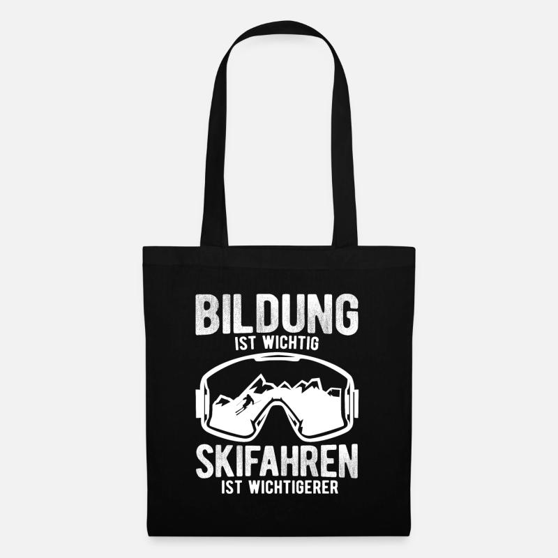 Ski Skiing Gift - Stoffbeutel - Schwarz
