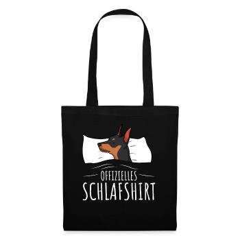 Offizielles Schlafshirt Zwergpinscher - Stoffbeutel - Schwarz - Vorne